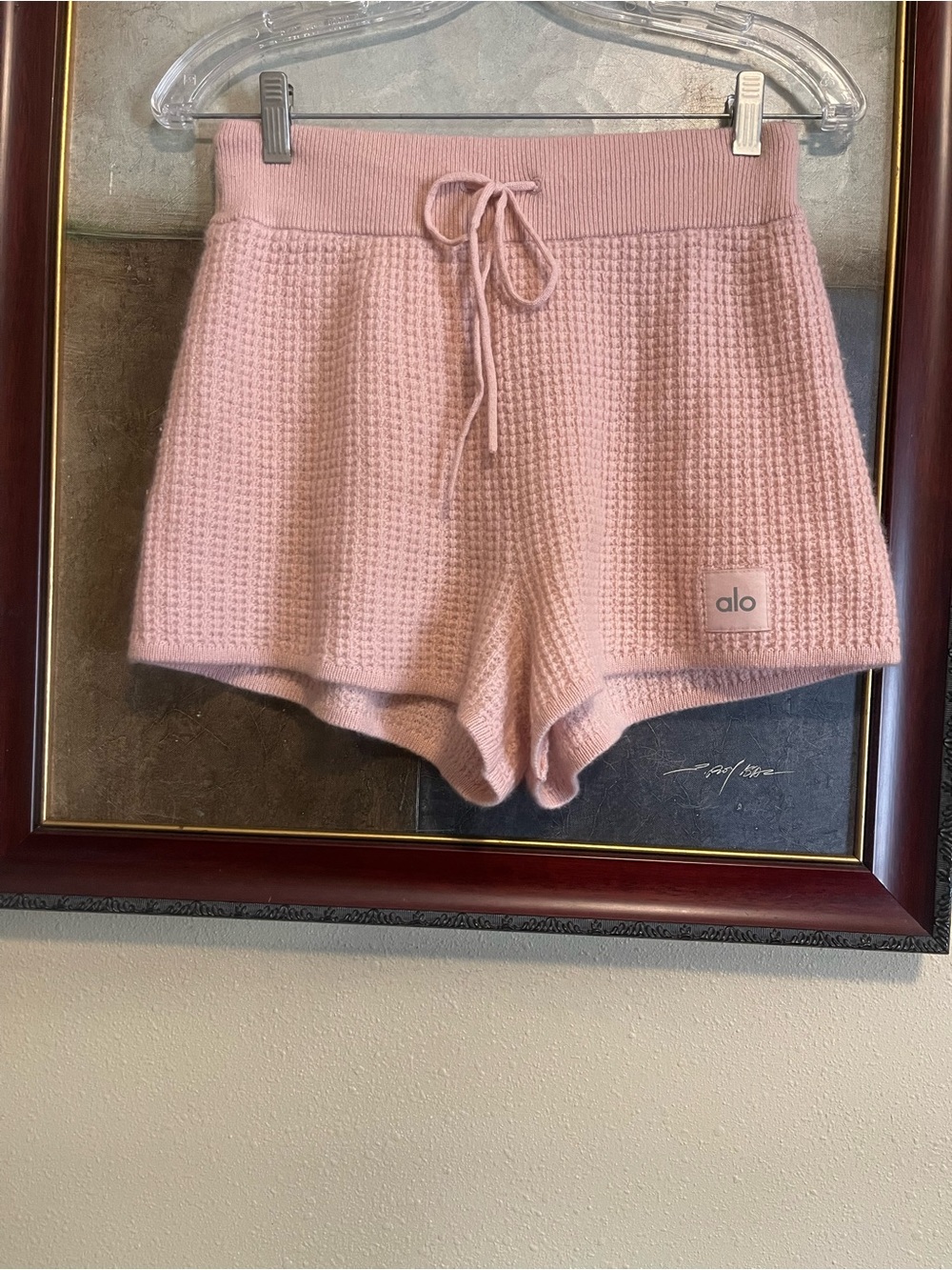 ALO Yoga Blush Pink Waffle Knit Two-Piece Loungewear Set - Picture 8 of 10